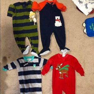 4 fleece footy pajamas